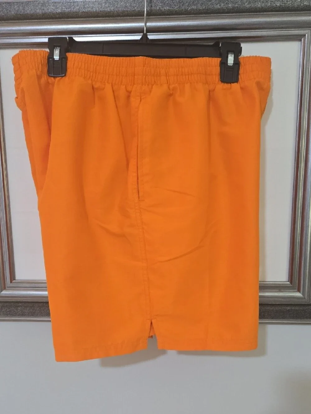 Nike Men’s Bright Orange Athletic Shorts with White Swoosh